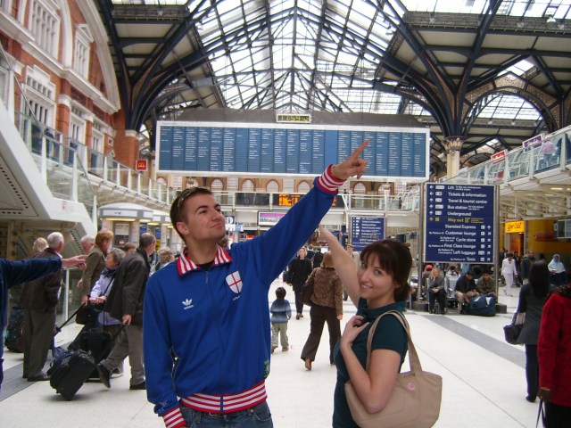 London station with my guides