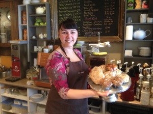 Marlene and fresh goodies.