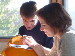 carving pumpkins
